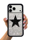 Rhinestone Star | White and Black iPhone Case