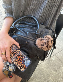  Fuzzy Leopard Heart w/ WF Charm Accessory