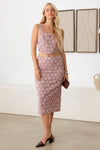 Floral Embroidered Top and Long Waist Skirt Set