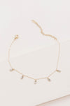 Minimalist Rectangle Rhinestone Anklet