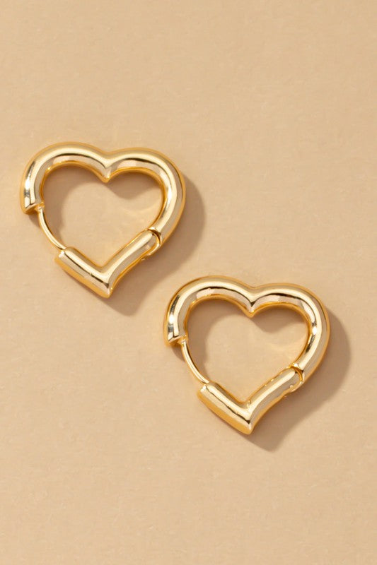 Heart Huggie Earrings