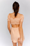 Apricot Off-Shoulder Cutout Romper