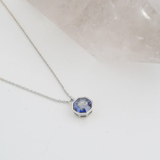 Ode to Rose Blue Crystal Necklace
