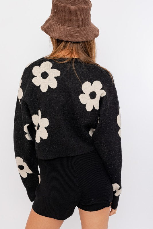 Big Daisy Cropped Sweater