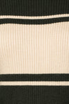 Contrast Stripe Mock Neck Sweater