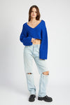 V Neck Cropped Sweater