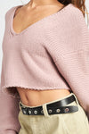 V Neck Cropped Sweater