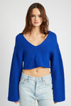 V Neck Cropped Sweater
