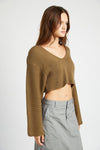V Neck Cropped Sweater