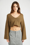 V Neck Cropped Sweater