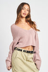 V Neck Cropped Sweater