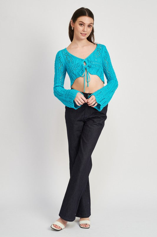 Crochet Tie Front Top