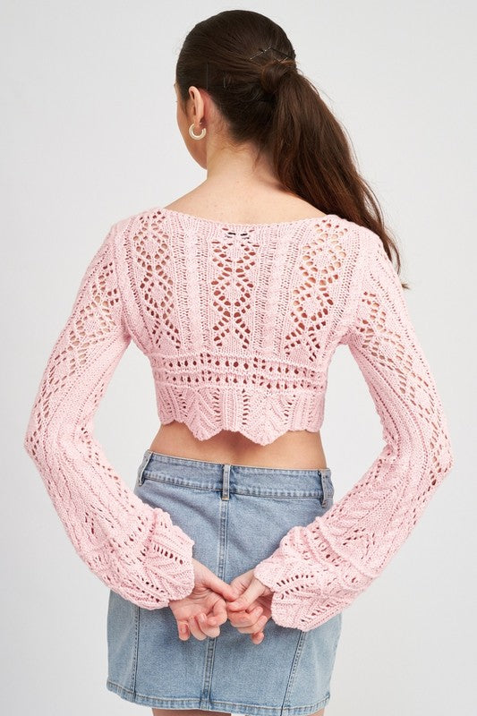 Crochet Tie Front Top