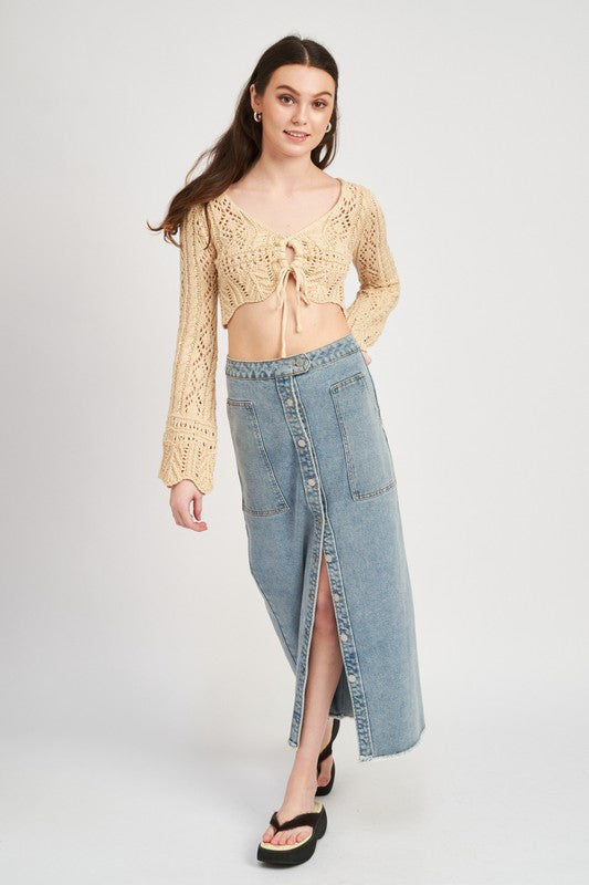 Crochet Tie Front Top