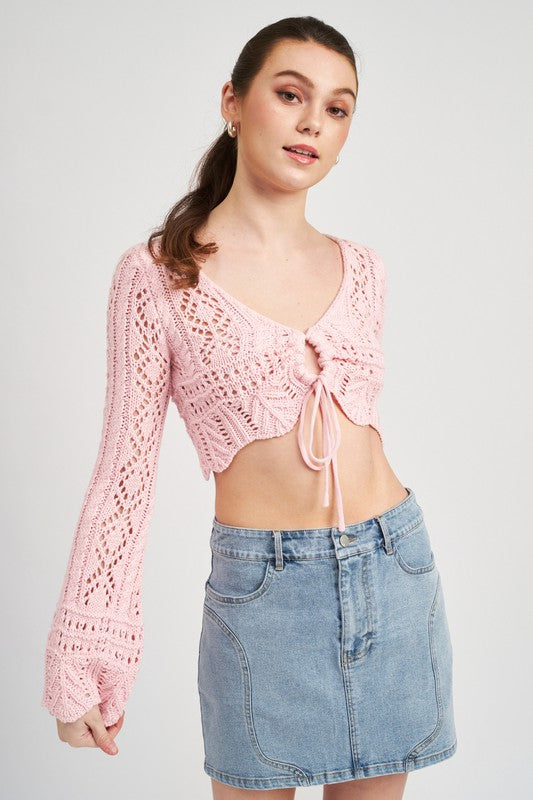 Crochet Tie Front Top