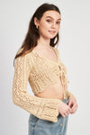 Crochet Tie Front Top
