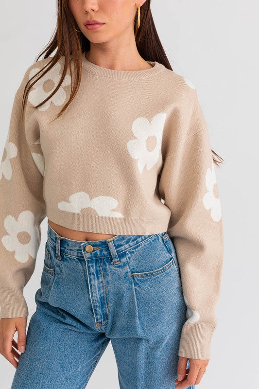 Big Daisy Cropped Sweater