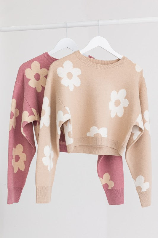 Big Daisy Cropped Sweater