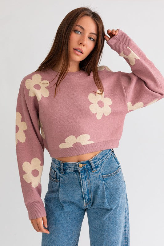 Big Daisy Cropped Sweater