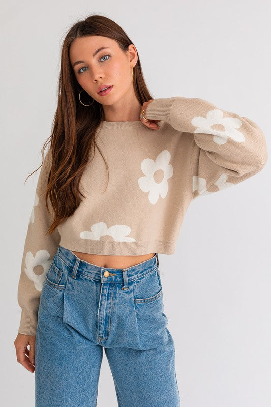 Big Daisy Cropped Sweater