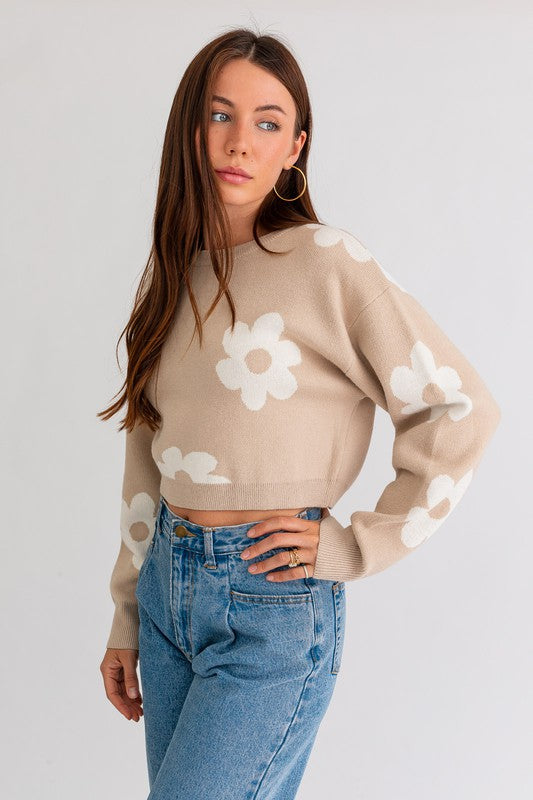 Big Daisy Cropped Sweater
