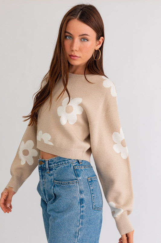 Big Daisy Cropped Sweater