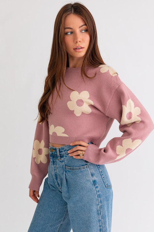 Big Daisy Cropped Sweater