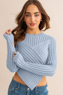  Asymmetrical Hem Sweater Top