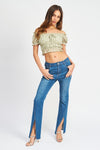 Slit Flared Jeans