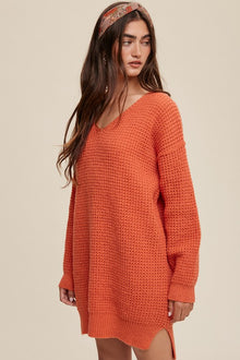  Slouchy Ribbed Knit Sweater