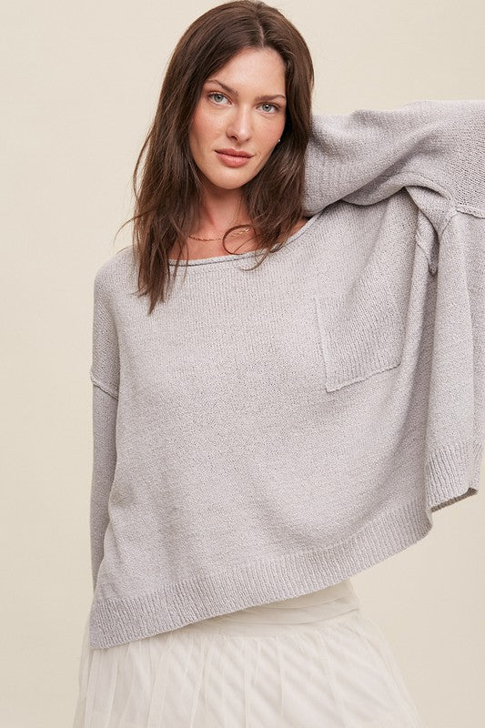 Light Weight Crop Knit Pullover
