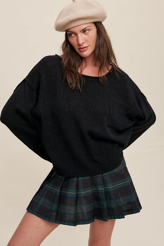 Light Weight Crop Knit Pullover