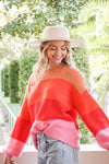 Bold Stripe Oversized Chunky Knit Pullover