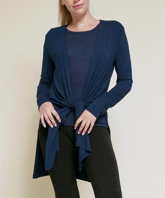 Longline Waist Tie Cardigan
