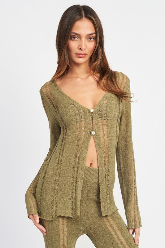 Ladder Sheer Cardigan