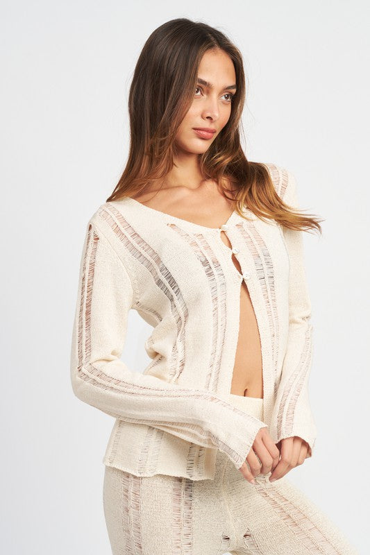 Ladder Sheer Cardigan