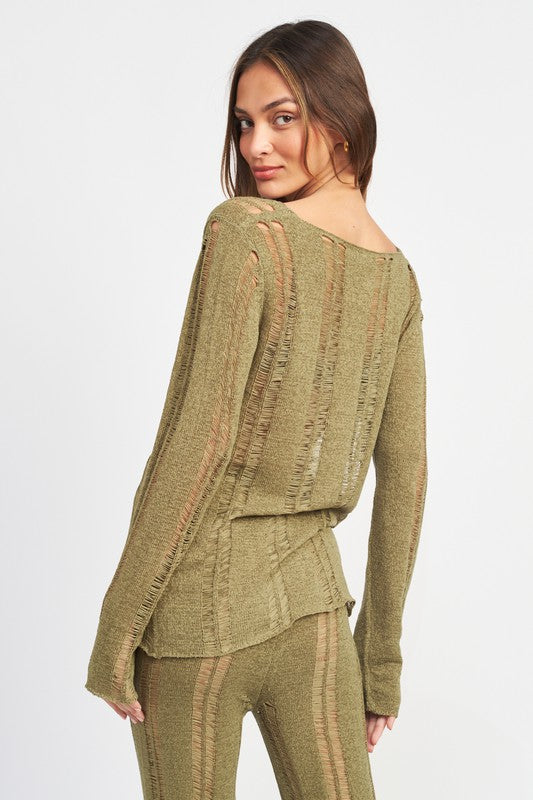 Ladder Sheer Cardigan