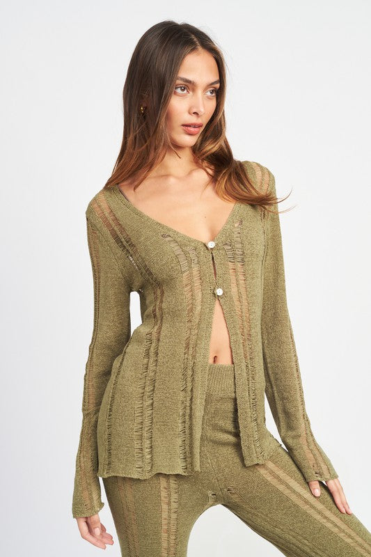 Ladder Sheer Cardigan