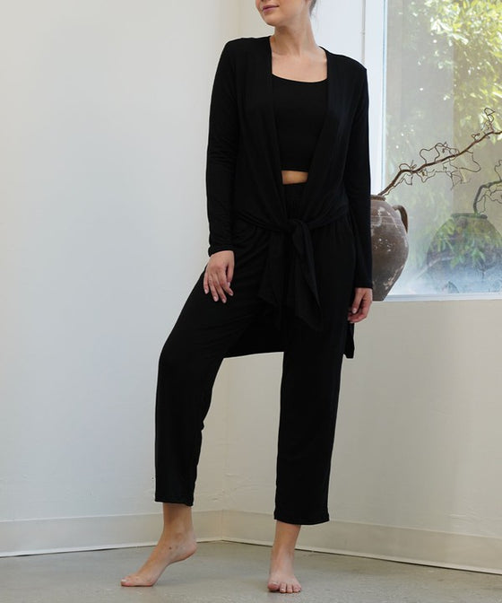 Longline Waist Tie Cardigan