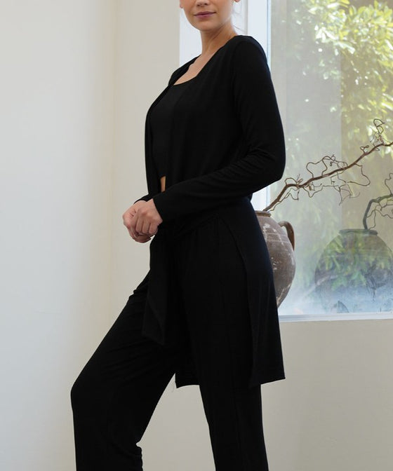 Longline Waist Tie Cardigan