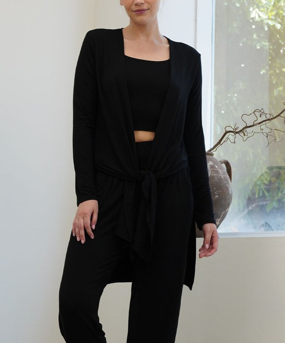 Longline Waist Tie Cardigan