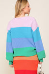Bold Stripe Oversized Chunky Knit Pullover