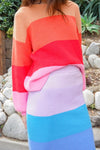 Bold Stripe Oversized Chunky Knit Pullover