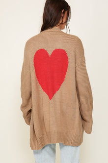  L/S Open Front Heart Cardigan