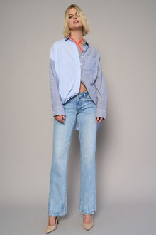  Light Wash Low Rise Straight Jeans