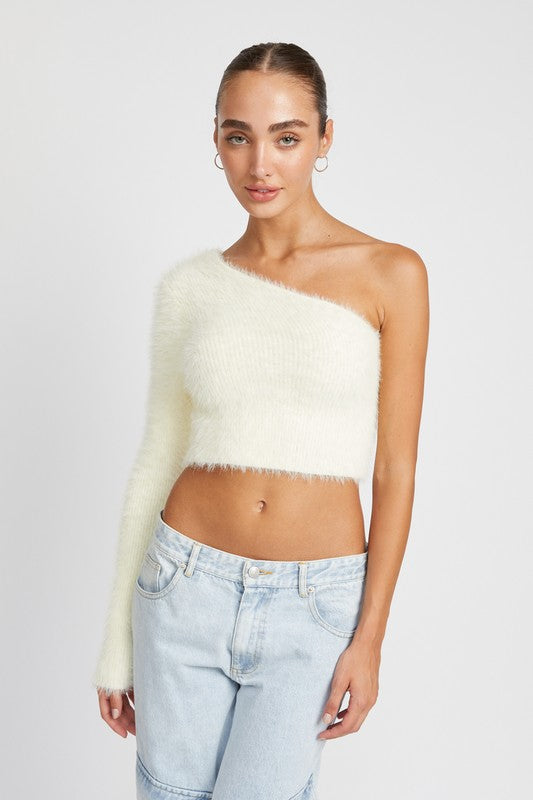 One Shoulder Sweater Top