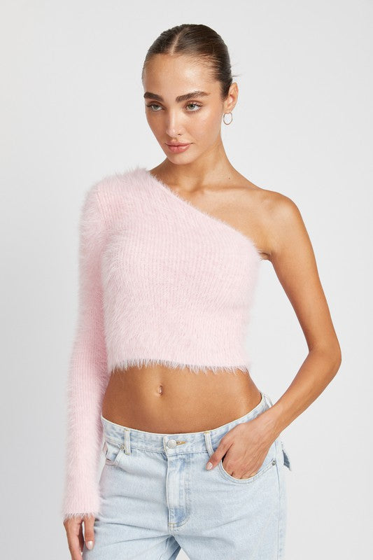 One Shoulder Sweater Top