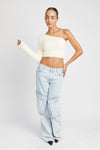 One Shoulder Sweater Top