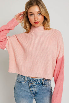  Sweet Color Block Sweater
