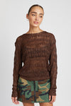 L/S Glitter Crochet Top